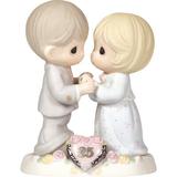 Precious Moments Anniversary 25th Figurine Porcelain/Ceramic in Blue/Brown/Pink | 4.92 H x 3.94 W x 2.36 D in | Wayfair 115911