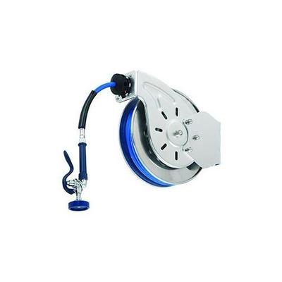 T&S Brass B-7132-01 Open Stainless Steel Hose Reel with Spray Valve 3/8 ID x 35ft HD Hose