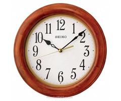 Seiko Wall Clock - Brown Wooden Case with White Dial QXA522BLH