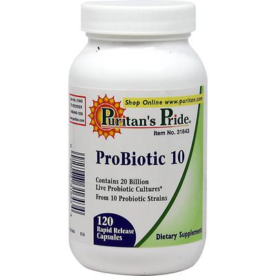 Puritan's Pride Rapid Release Probiotic 10 Capsules, 120 Count