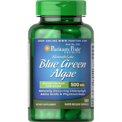 Puritan's Pride 2 Pack of Klamath Lake Blue Green Algae 500 mg-120-Capsules