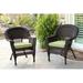 Red Barrel Studio® Patio Chair w/ Cushions Wicker/Rattan in Gray/Black | 36 H x 26 W x 29.5 D in | Wayfair 1E74B3D0C0954F30856E184913408E9B