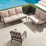 Grayson 3-pc. Sofa Set in Black Finish - Sand with Natural Piping, Sand with Natural Piping - Frontgate