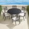 Grayson 7-pc. Round Dining Set in Black Aluminum - Frontgate