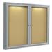 Ghent 3 Door Enclosed Bulletin Board Cork/Metal in White | 36 H x 3.38 D in | Wayfair CPA23648K