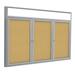 Ghent 3 Door Natural Cork Enclosed Bulletin Board Cork/Metal in White | 48 H x 2.25 D in | Wayfair PAKL9