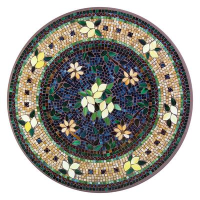 KNF Tuscan Lemons Mosaic Table Collection - Round Bistro Table, Black, 54" dia. - Frontgate