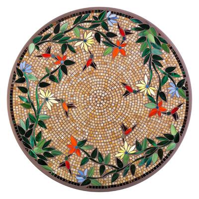 KNF Caramel Hummingbird Mosaic Table Collection - Double-Tiered Side Table, Espresso, 18" dia. - Frontgate