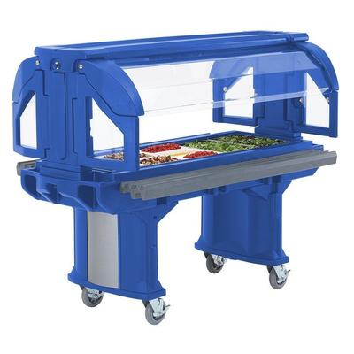 Cambro Low Height 5' Versa Food And Salad Bar With Heavy Duty Casters (VBRLHD5186) - Navy Blue
