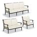 Carlisle Seating Replacement Cushions - Chaise, Solid, Rumor Vanilla with Dupione Sand Piping Chaise, Standard - Frontgate