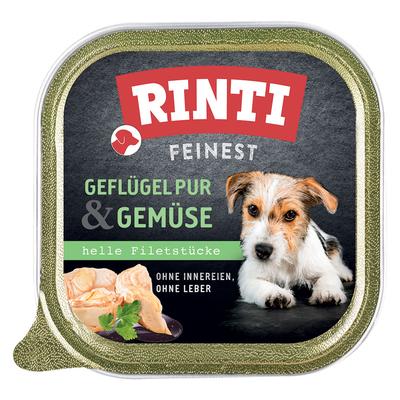 44x150g Geflügel & Gemüse RINTI Hundefutter nass