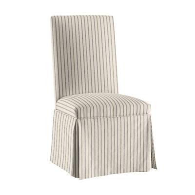 Parsons Chair Slipcover Only - Ballard Essential - Vintage Ticking Stripe Black - Ballard Designs