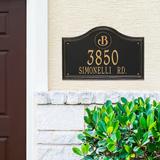 Designer Arch Wall Address Plaque - Bronze/Verdigris Plaque with Medallion, Estate, 2 Lines - Frontgate