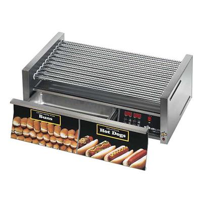 Star Grill Max 36" W Hot Dog Roller Grill With Bun Drawer & Duratec Non-Stick Rollers (50SCBDE)