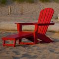 POLYWOOD® Palm Coast Ultimate Adirondack w/ Hideaway Ottoman in Red | 37.5 H x 29.75 W x 33.5 D in | Wayfair HNA15SR