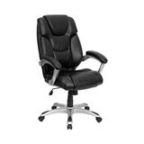 Leather Executive High-Back Office Chair with Waterfall Seat, Black screenshot. Chairs directory of Office Furniture.