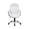 Flash Furniture Mid-Back Leather Executive Office Chair with Arms, White