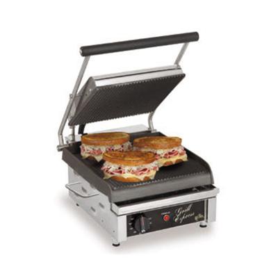 Star 10"x 10" Grill Express Heavy Duty Grooved Top & Bottom Panini Grill (GX10IG)
