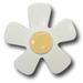 One World Oversized Hand Painted 3.5" Flower Novelty Knob Wood in White/Brown | 3.5 H x 3.5 W in | Wayfair DP00000585