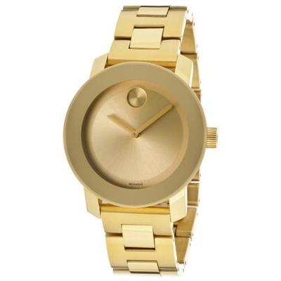 Movado Bold Gold Dial Gold Tone Ion Plated Stainless Steel Watch