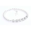 First Holy Communion Bracelet - Silver Name Bracelet - Personalised Box - Crystal Birthstone Crystal - Holy Communion Gifts