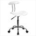 Vibrant White and Chrome Computer Task Chair with Tractor Seat - LF-214-WHITE-GG