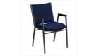 HERCULES Heavy Duty, 3'' Thickly Padded, Navy Upholstered Stack Chair with Arms - XU-60154-NVY-GG