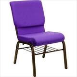 18.5''W Purple Fabric HERCULES Church Chair with 4.25'' Thick Seat, Book Rack - Gold Vein Frame - XU screenshot. Chairs directory of Office Furniture.