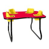 Toddler Tables Kid's 4 Seat Activity/Feeding Table Laminate, Wood in Red | 48 H in | Wayfair TT4SS-NR-YL