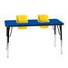 Toddler Tables Kid's 2 Seat Adjustable Height Activity/Feeding Table Laminate/Metal in Blue | 19 H in | Wayfair TT2-RB-YL