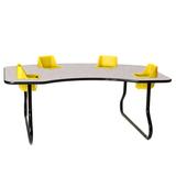 Toddler Tables Kid's 4 Seat Activity/Feeding Table Laminate/Metal in Gray | 27 H in | Wayfair TT4-GSN-YL-STD
