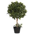 Blooming Artificial Outdoor Plant, UV and Water Resistant, Faux Decorative Tree with Pot, Easy Care, Perfect for Gardens and Patios (Bay Laurel Bush Ball) (Green) (70cm)