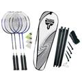 Talbot-Torro Premium Badminton-Set 4-Fighter, hochwertiges Komplettset mit 4 Alu-Schläger leicht und handlich, 3 Federbälle, komplette Netzgarnitur, in wertiger Tasche, verschiedene Farben wählbar