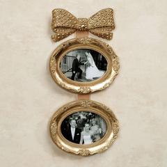 Mavita Bow Double Photo Frame Gold , Gold