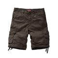 Matchstick Men's Twill Cargo Shorts#S3612 (S3612 Dark Khaki,5XL/42)