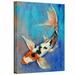 ArtWall 'Sanke Butterfly Koi' by Michael Creese Painting Print on Wrapped Canvas in Blue/Orange | 18 H x 14 W x 2 D in | Wayfair Creese-039-18x14-w