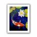 ArtWall 'Kohaku Koi & Water Lily' by Michael Creese Painting Print on Rolled Canvas in Blue/Red | 28 H x 22 W x 0.1 D in | Wayfair Creese-017-24x18