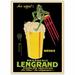 Trademark Fine Art "Bieres Brasserie Lengrand" Framed Vintage Advertisement on Wrapped Canvas Metal in Black/Yellow | 32 H x 24 W x 1.5 D in | Wayfair