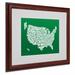 Trademark Fine Art 'USA States Text Map' Framed Textual Art Print on Canvas Canvas, Wood | 16 H x 20 W x 0.5 D in | Wayfair MT0224-W1620MF
