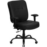 Hercules Big and Tall Leather Office Task Chair with Arms, Black (holds up to 500 lbs) screenshot. Chairs directory of Office Furniture.