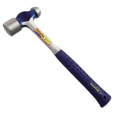 Estwing Hammer. 32 oz. Solid steel ball peen hammer with blue nylon vinyl shock reduction grip E3-32