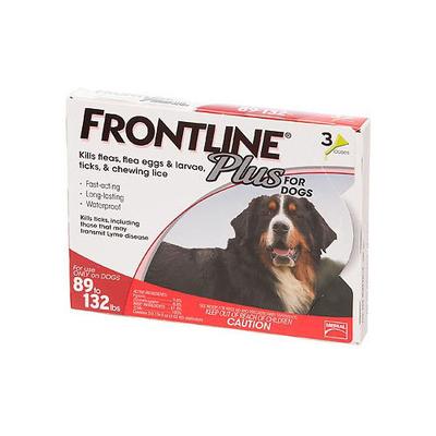 Frontline Plus for Extra Large Dogs over 89 lbs (Red) 3 Doses
