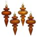 Vickerman 19481 - 4" Burnished Orange Shiny Matte Glitter Sequin Finial Christmas Tree Ornament (8 pack) (N500018)