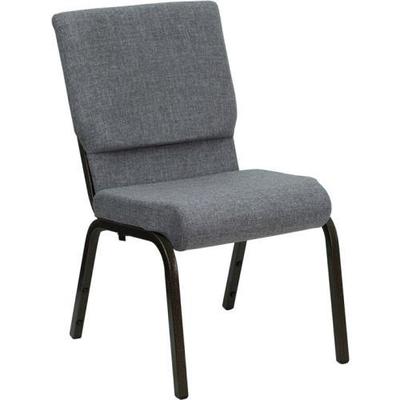 Gray Patterned Stacking Church Chair - Gold Vein Frame