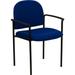 Navy Fabric Comfortable Stackable Steel Side Chair w/Arms