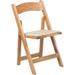 Natural Wood Folding Chair w/Padded Seat