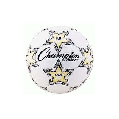 Champion Sports VIPER Soccer Ball, Size 3, White
