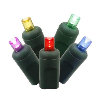 Vickerman 17216 - 120 Light Green Wire Multi-Color 6' x 4' Wide Angle LED Net Light Christmas Light String Set (X4G4610)