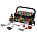 SINGER Small Sewing Basket Multi Bright Dots Print Sewing Kit Storage and Organizer Multicolor