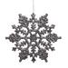 Vickerman 21455 - 4" Pewter Glitter Snowflake Christmas Tree Ornament (24 pack) (M101427)